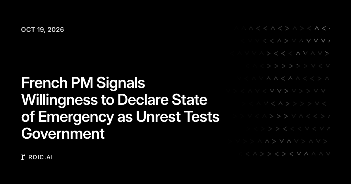 French PM Signals Willingness to Declare State of Emergency as Unrest ...