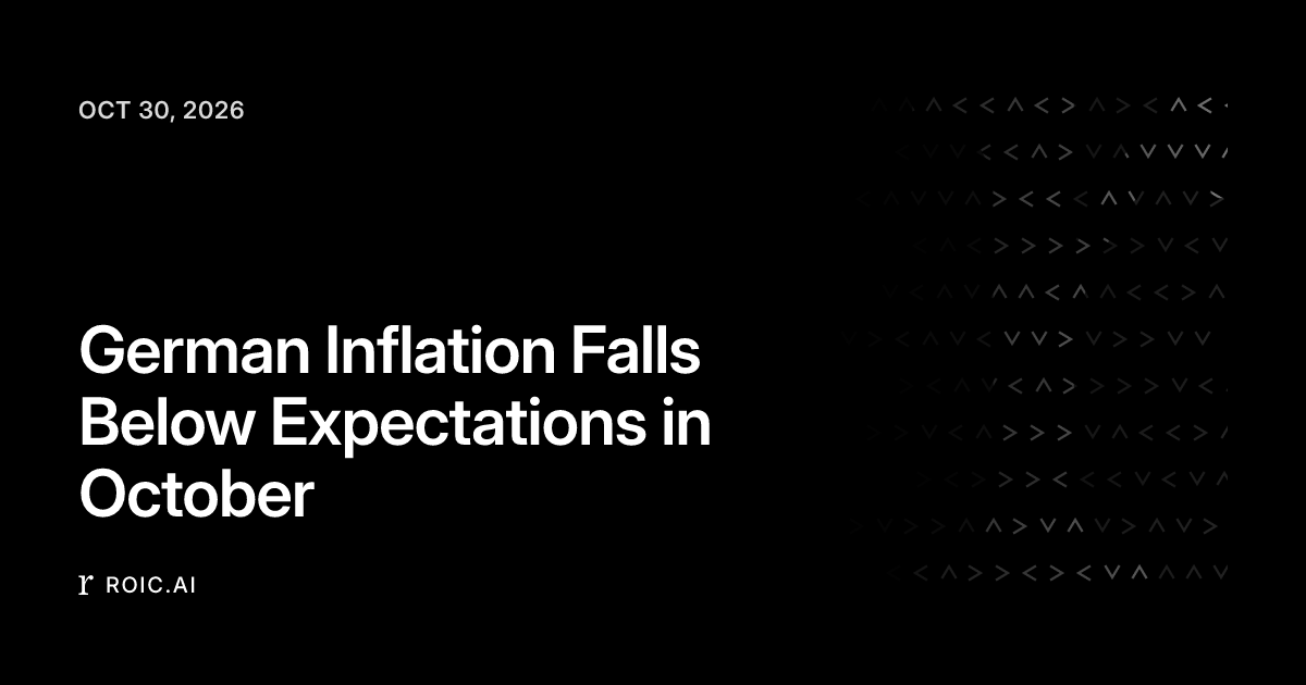 German Inflation Falls Below Expectations in October | Roic News