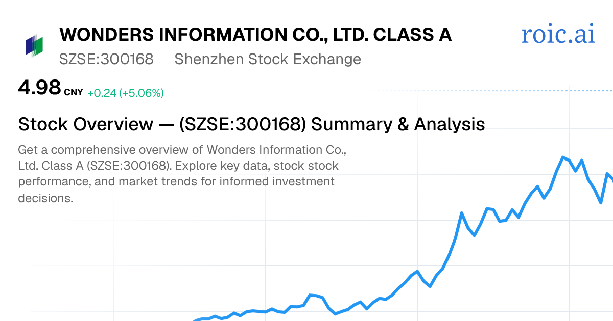 Wonders Information Co., Ltd Stock — 300168.SZ Overview — Roic AI