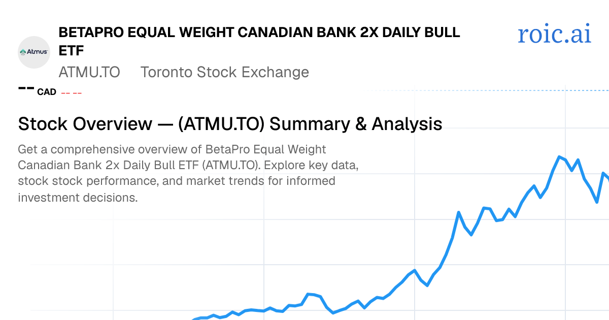 BetaPro Equal Weight Canadian Bank 2x Daily Bull ETF Stock — ATMU.TO ...