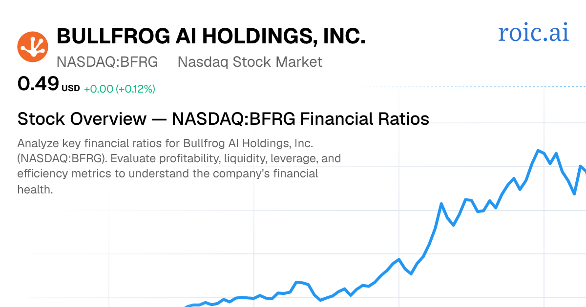 Bullfrog AI Holdings, Inc. Common Stock Financial Ratios — BFRG UR ...