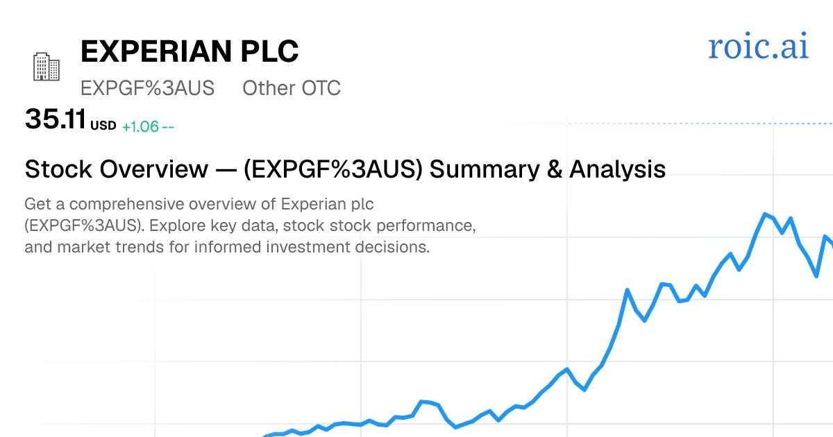 Experian plc Stock Overview — EXPGF US Summary & Analysis — Roic AI