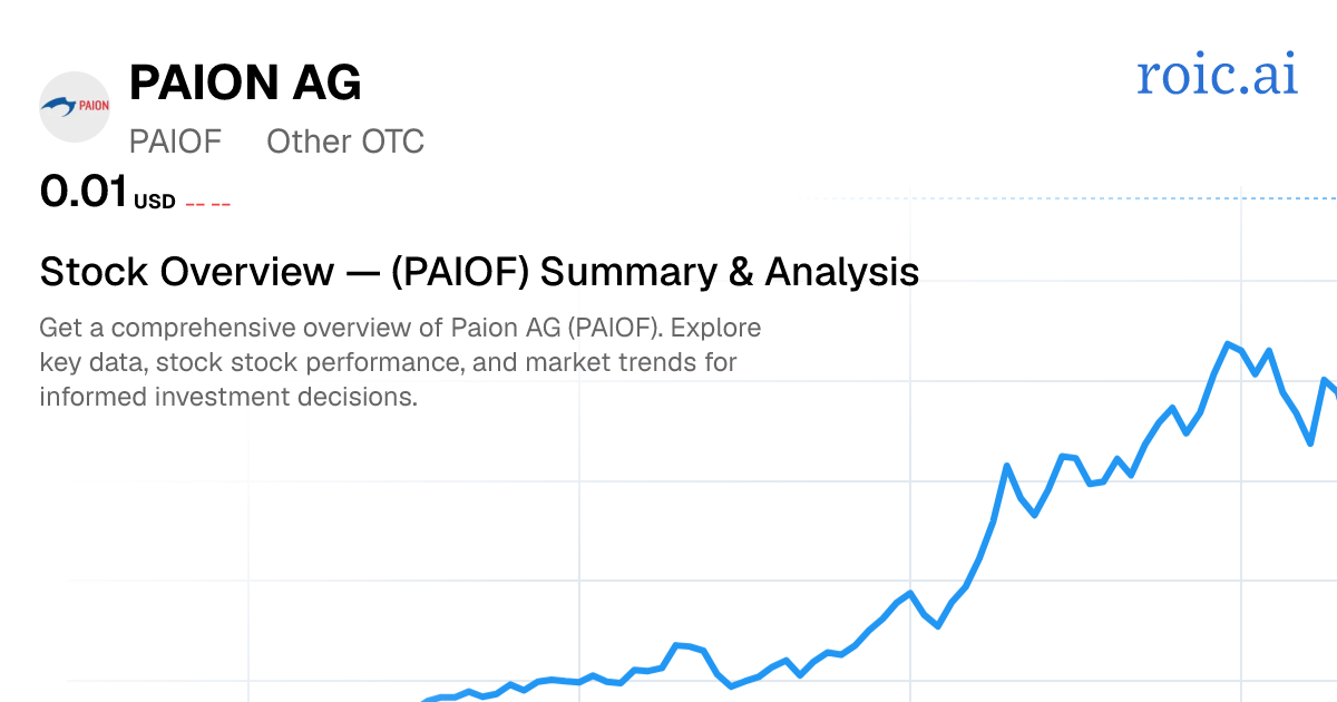 Paion AG Stock Overview — PAIOF Summary & Analysis — Roic AI