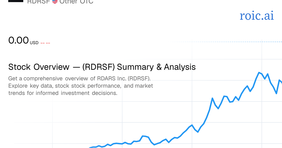 Rdars inc stock overview rdrsf summary analysis roic ai