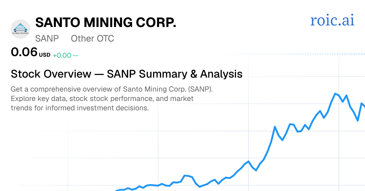 Santo Mining Corp. Stock Report — SANP Analysis — Roic AI