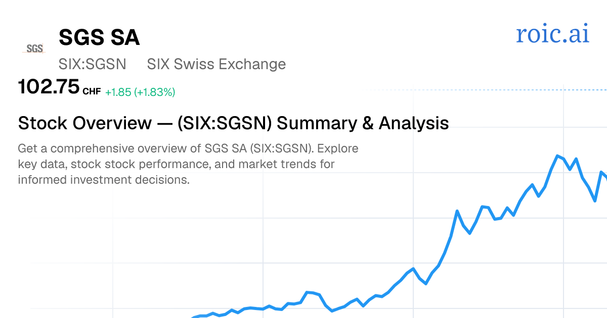 SGS S.A. Stock Overview — SGSN.SW Summary & Analysis | Roic AI