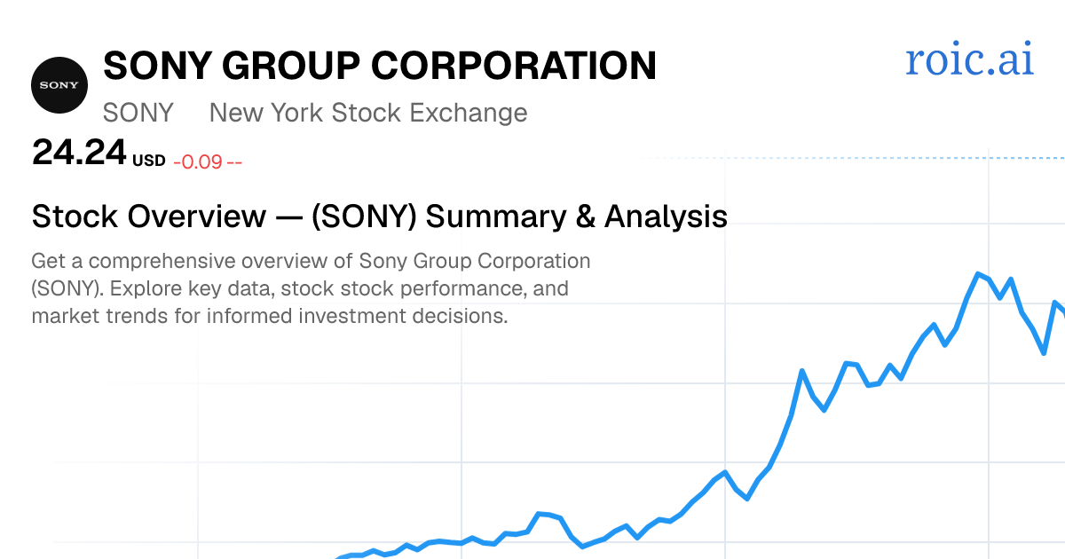 Sony Group Corporation Stock — SONY Overview | Roic AI